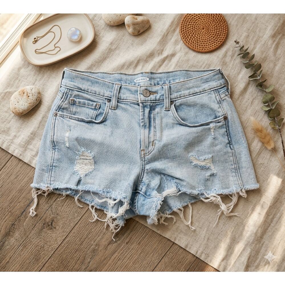 OLD NAVY Boyfriend Distressed Denim Shorts Size 0